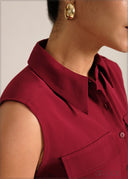 Sleeveless Collared Top - 261026
