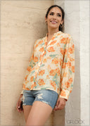 Floral Button Down Shirt - 031123