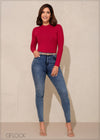 Long Sleeve Mock Neck Top - 201223