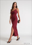 Sleeveless Pleated Detail Maxi Dress - 170826