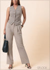High Waist Pant With Pleats - 160525