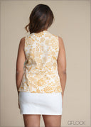 Printed Tie Front Top - 180825