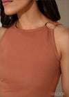 Ring Detail Rib Crop Top - 201223