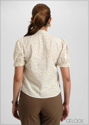 Chinese Collared Printed Top - 051026