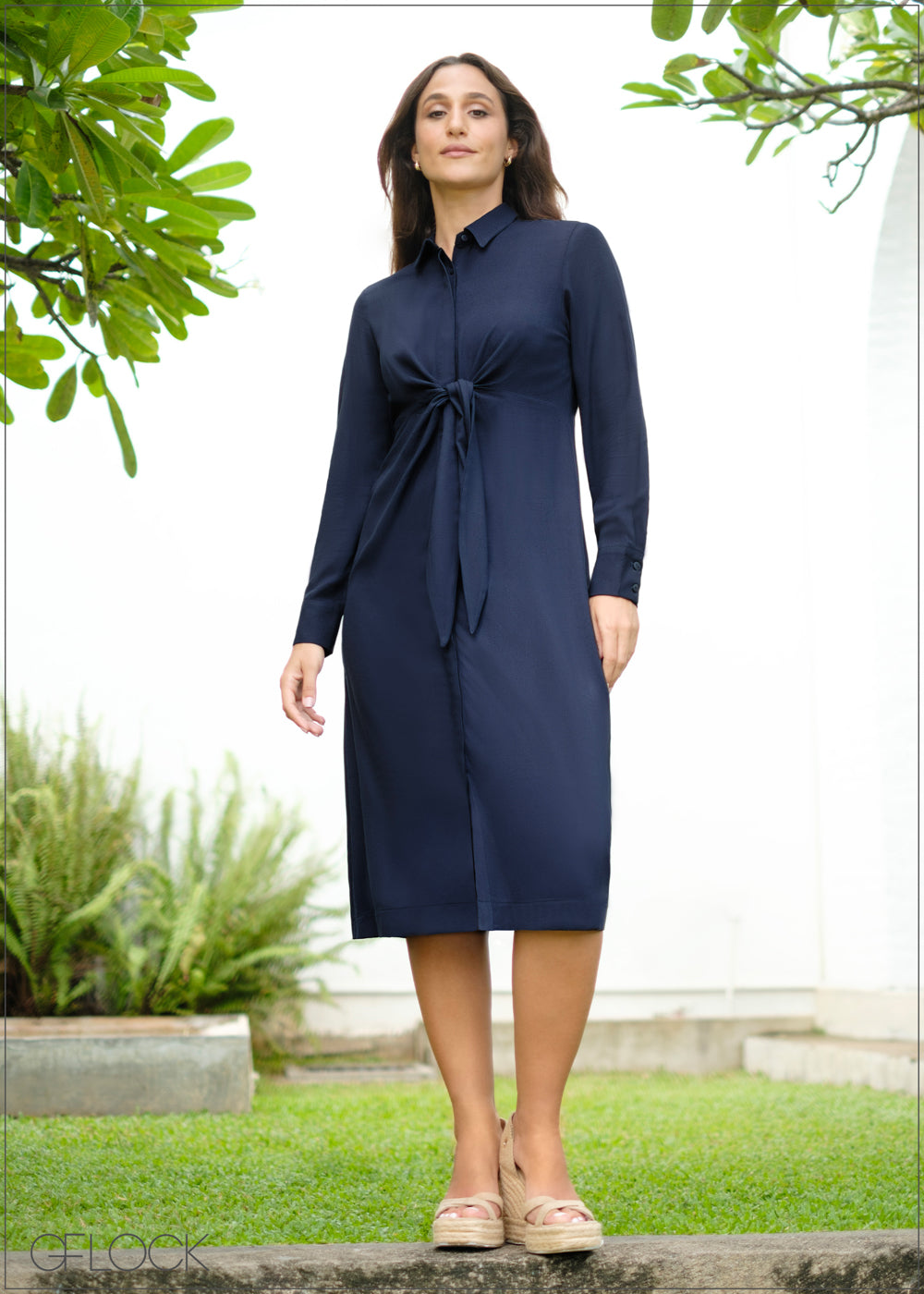 Tie Waist Shirt Dress - 060924