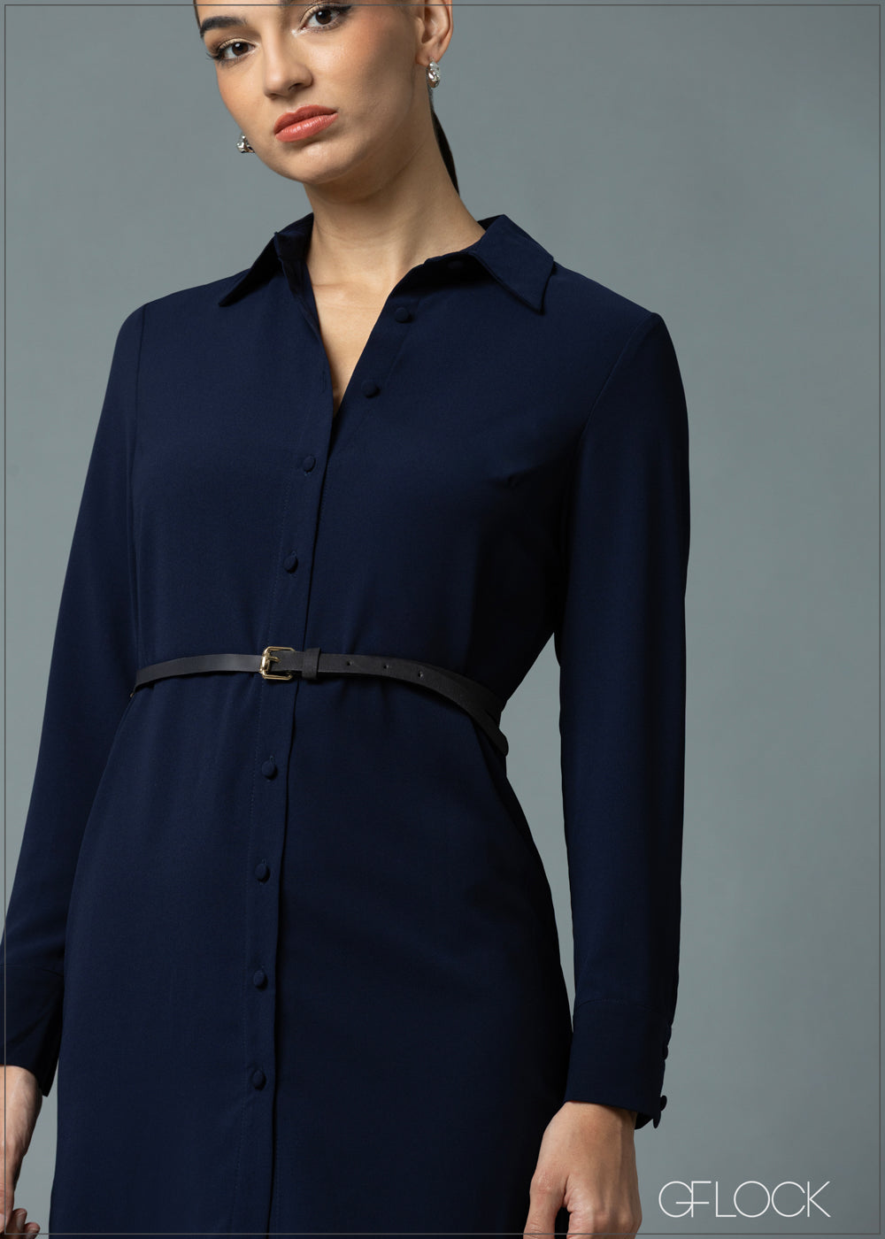 Long Sleeve Shirt Dress - 200625