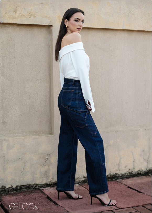 Pocket Detail Jean - Short Length - 090425