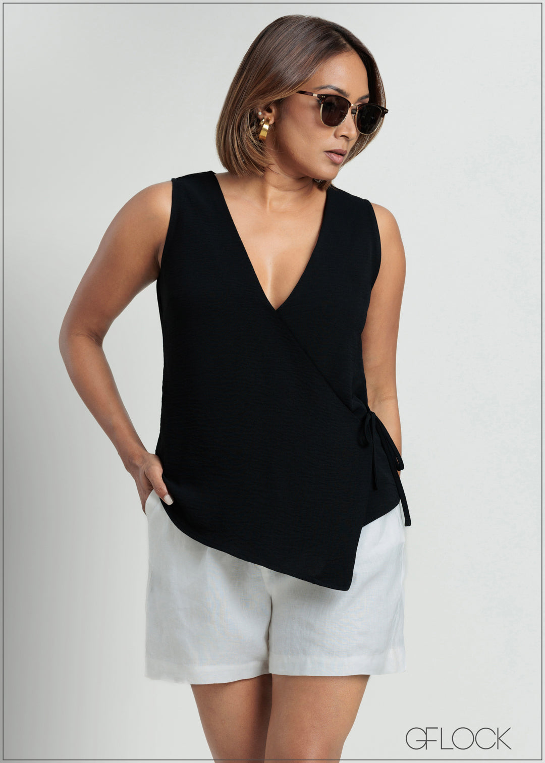 Sleeveless Wrap Top - 090725