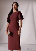 Cut-Out Detail Midi Dress - 151026