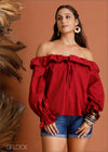 Off Shoulder Frill Detailed Top - 020424