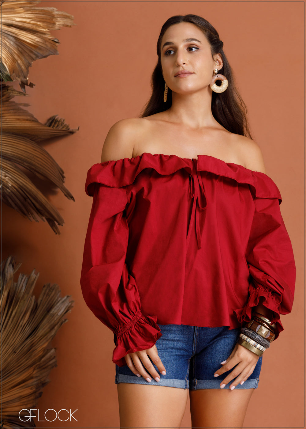 Off Shoulder Frill Detailed Top - 020424