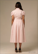 Shirt Collar Button Down Dress - 270326