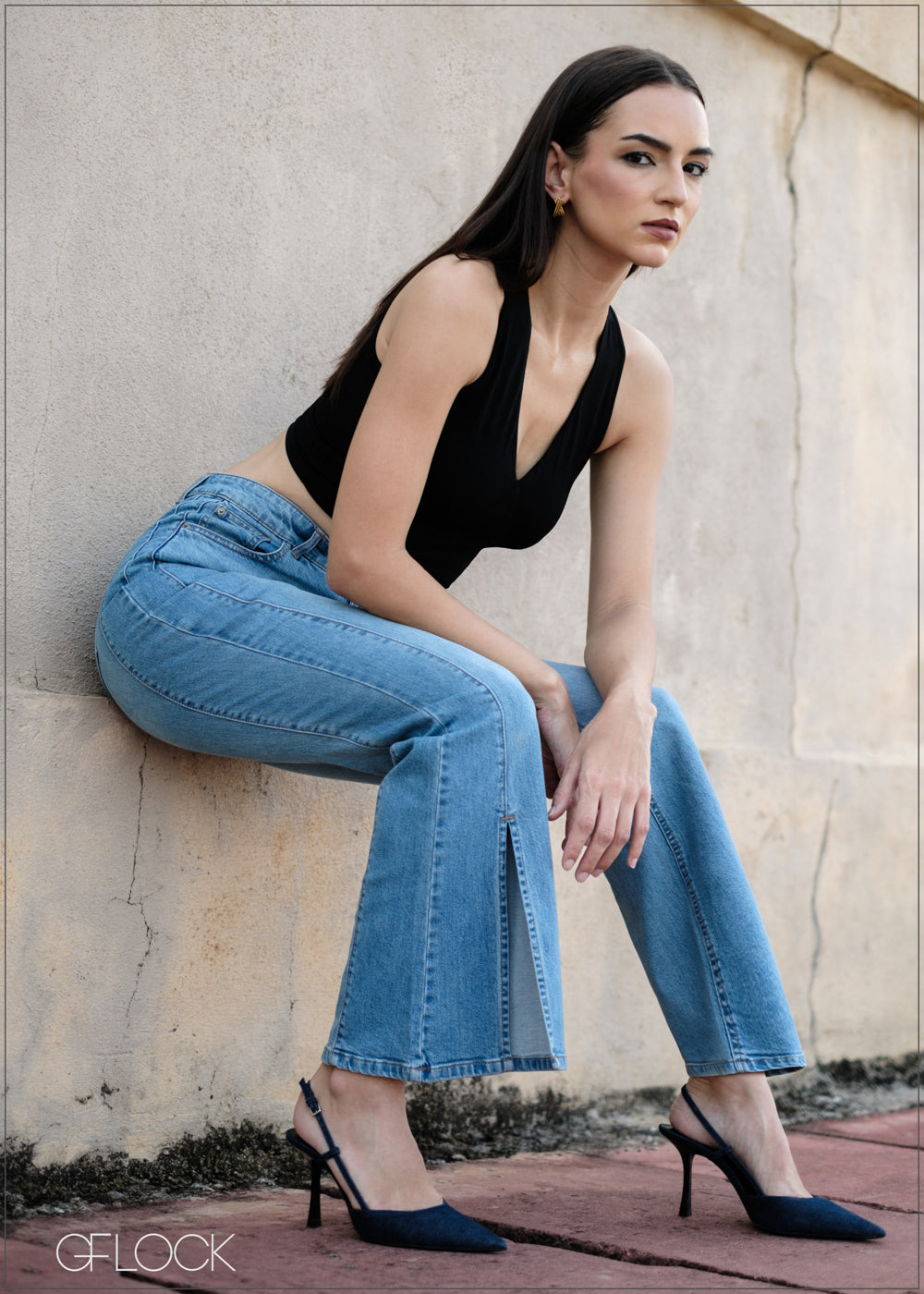 Front Split Jean - Long Length - 090425