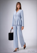 Long Sleeve V-Neck Top - 230326