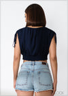 Smocked Detail Crop Top - 220124