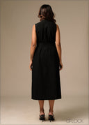Midi Dress With Belt - 270326