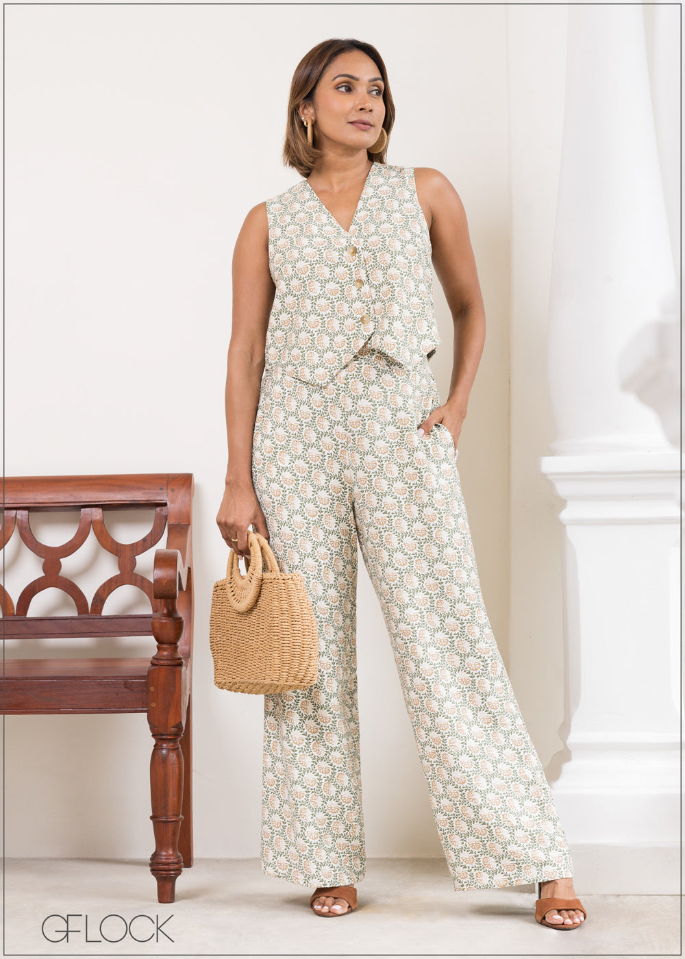 Printed Waist Coat - 230525