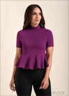 High Neck Peplum Top - 221123