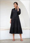 Tiered Maxi Shirt Dress - 171123