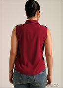 Sleeveless Collared Top - 261026
