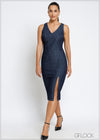 Side Slit Denim Dress - 131124