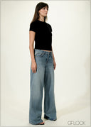 Low Waist Wide Leg Jean - Short Length - 030626