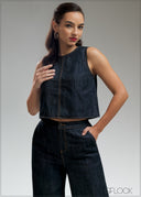 Round Neck Loose Vest Top - 210925