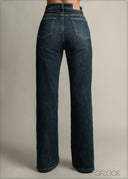 Mid Blue Wide Leg Jean - Long Length - 150726