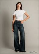 Mid Blue Wide Leg Jean - Long Length - 150726