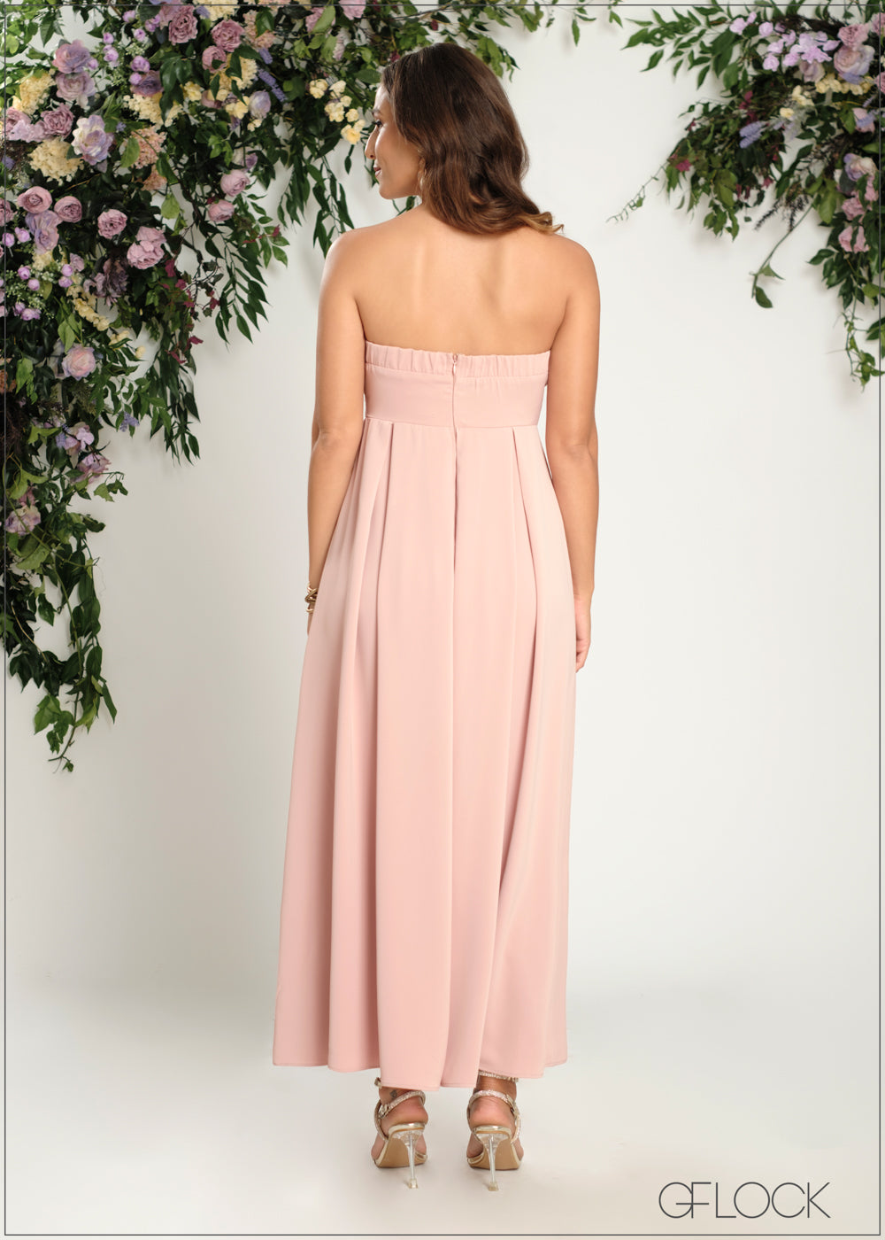 Tube Box Pleated Maxi Dress - 190724