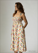 Smocked Floral Dress - 201026