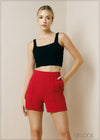 High Waisted Pin-Tuck Detailed Short - 091223