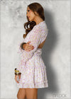 Frill Detail Balloon Sleeve Dress - 080324