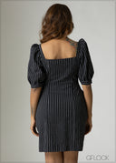 Button Down Stripe Dress - 201026