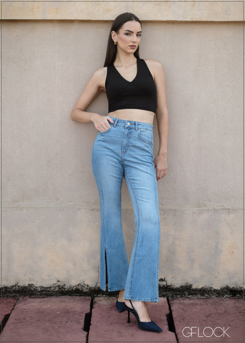 Front Split Jean - Long Length - 090425