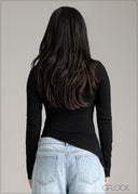 Side Ruched Rib Top - 061225
