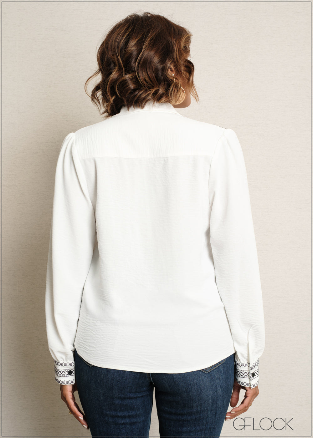 Embroidery Cuff Detail Shirt - 090525