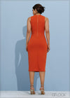 Cut-Out Detailed Bodycon Midi Dress - 201123