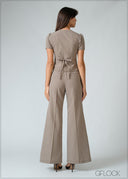 Puff Sleeved Waistcoat - women’s top alternate view - GFLOCK Sri Lanka