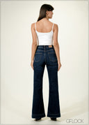 Dark Blue Bootcut Jeans - Short Length - 030626