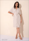 Pleat Detail Button Down Dress - 131023