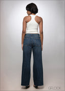 Wide Leg High Waist Jean - Short Length - 241026