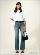 Mid Wash Bootcut Jean - Short Length - 030626