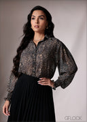 Collared Puff Sleeve Top - 151026