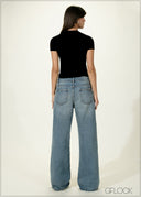 Low Waist Wide Leg Jean - Short Length - 030626