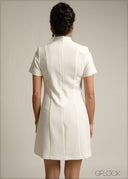 Button Detail Mini Dress - 231026