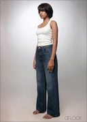 Wide Leg High Waist Jean - Short Length - 241026