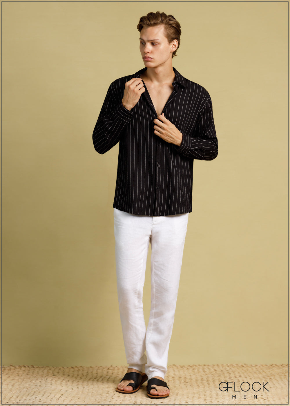 Relax Fit Stripe Linen Shirt - 030724 - 01