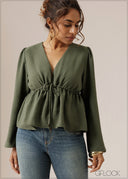 Bell Sleeve Gathered Top - 280926