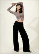 Black Wide Leg Jean - Short Length - 030626